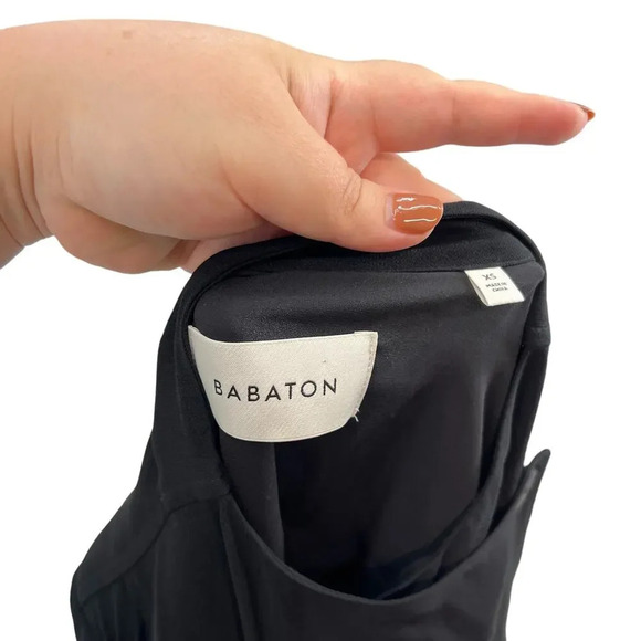 Aritzia Babaton Hamelin Jacket Crepe Draped Button Drawstring Black Size XS - Picture 10 of 12